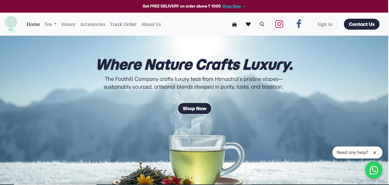 The Foothill Co. website preview